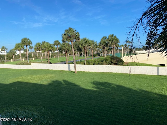 view of community featuring a lawn