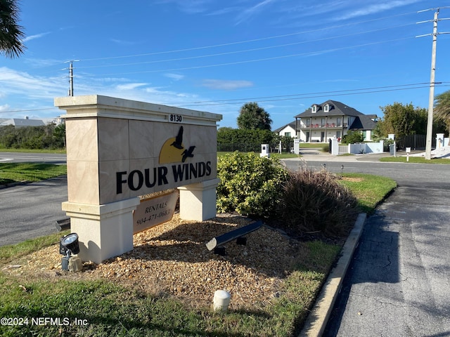 view of community sign