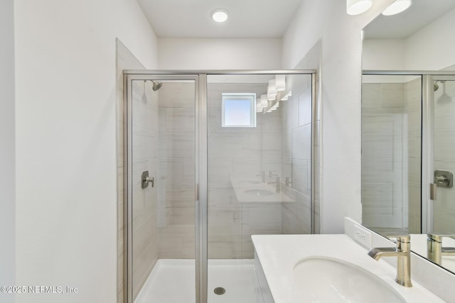 10266 Element Rd, Jacksonville, FL 32256 - bathroom with vanity and a stall shower