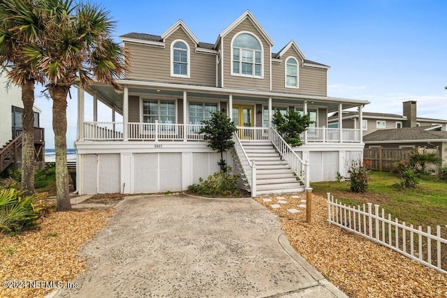 view of front of home with covered porch