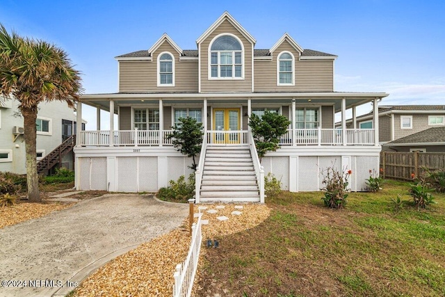 view of front of property with covered porch