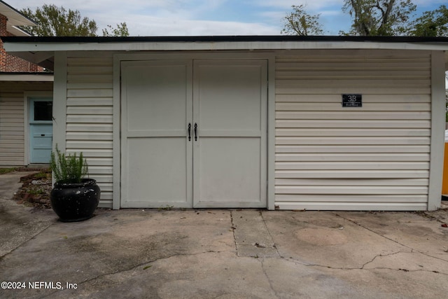 view of shed