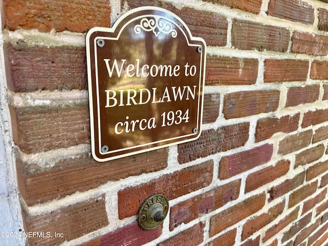 details featuring brick siding