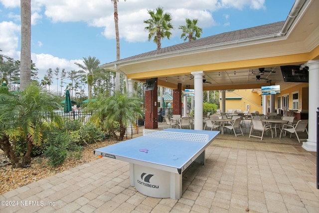 view of patio / terrace with ceiling fan