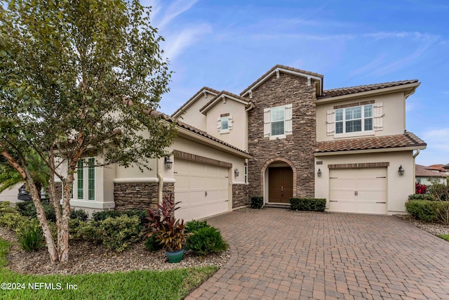 view of front of home featuring a garage