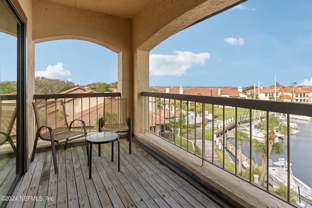 balcony with a water view