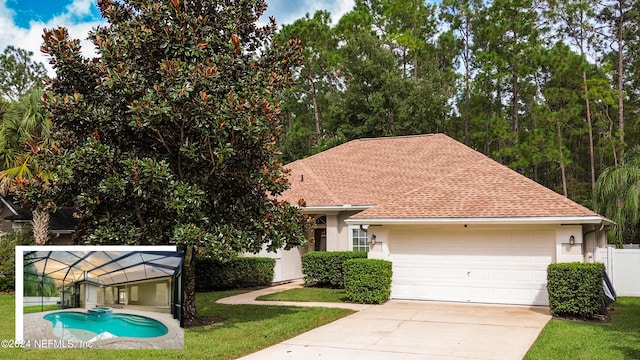 view of front facade with a garage