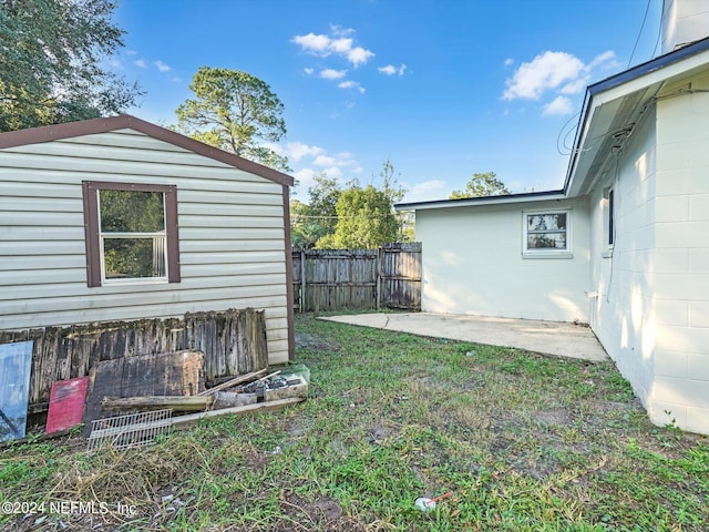 view of yard featuring a patio