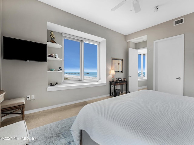 bedroom featuring ceiling fan