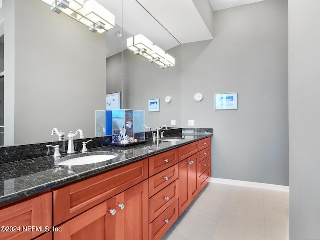 bathroom featuring vanity and tile patterned floors