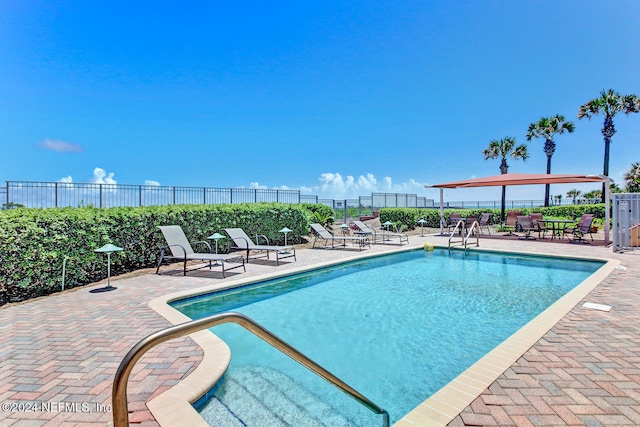 view of pool with a patio