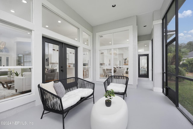 sunroom with french doors