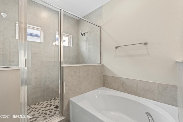 bathroom with plus walk in shower