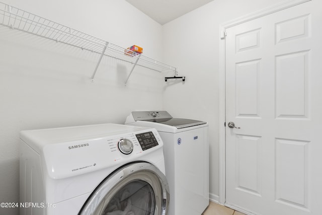 laundry area featuring washer and dryer