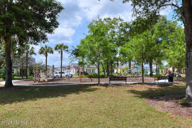 view of yard featuring a playground