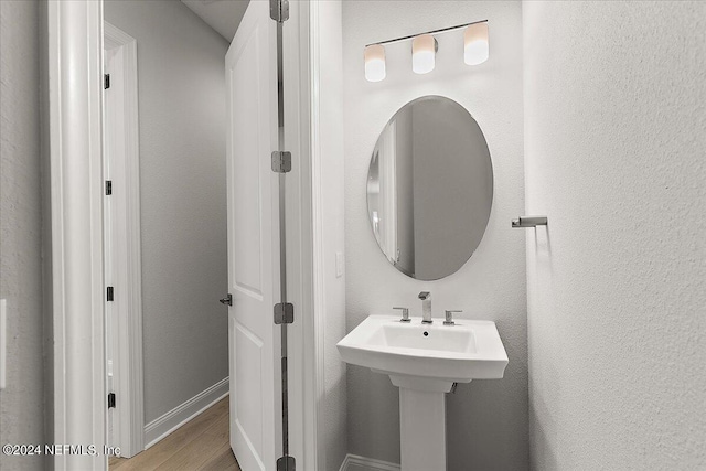 bathroom featuring hardwood / wood-style floors