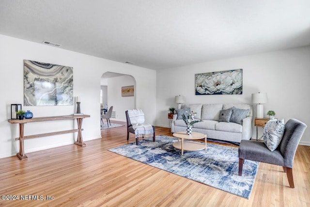 living room featuring hardwood / wood-style floors