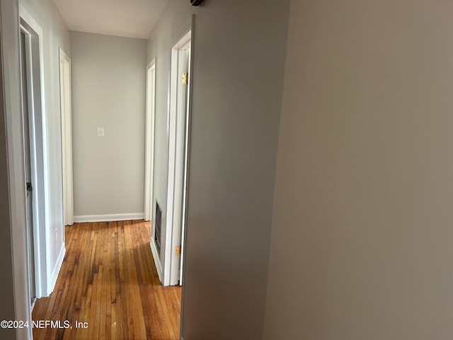 hall featuring wood-type flooring