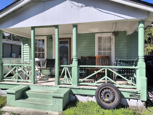 exterior space featuring a porch