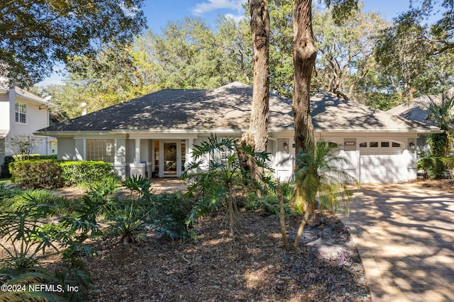 view of front of house with a garage