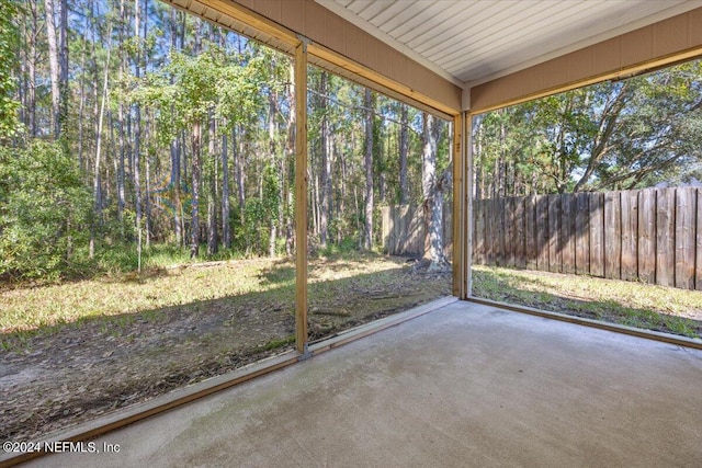 view of unfurnished sunroom