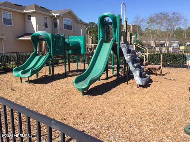 community play area with fence
