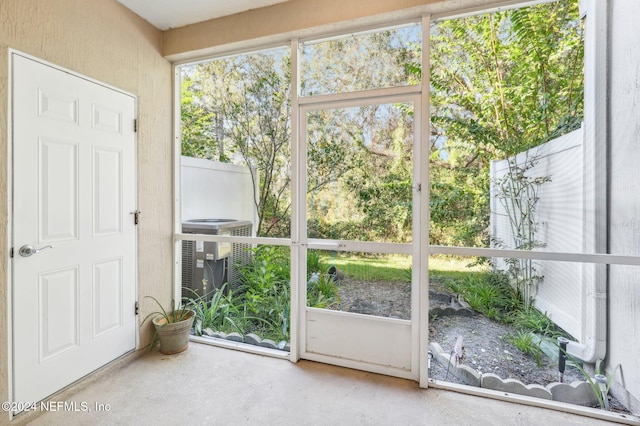 view of unfurnished sunroom