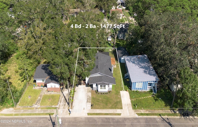 2069 W 14th St, Jacksonville, FL 32209 - aerial view of property and surrounding area featuring property parcel outlined