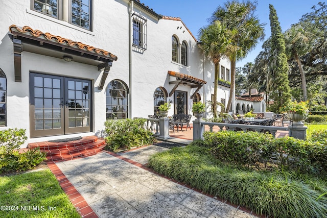 exterior space featuring french doors