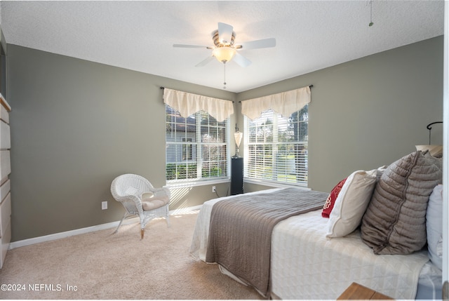 13601 Emerald Cove Ct, Jacksonville, FL 32225 - carpeted bedroom featuring baseboards, a textured ceiling, and ceiling fan