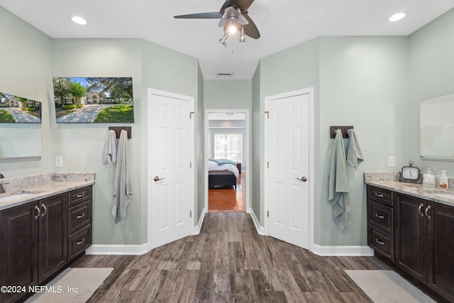 13601 Emerald Cove Ct, Jacksonville, FL 32225 - ensuite bathroom with wood finished floors, ensuite bath, a ceiling fan, and baseboards
