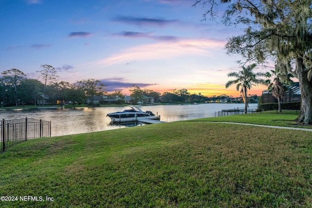 13601 Emerald Cove Ct, Jacksonville, FL 32225 - view of water feature with fence and a dock