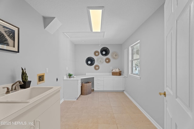 13601 Emerald Cove Ct, Jacksonville, FL 32225 - washroom with a sink, attic access, hookup for an electric dryer, baseboards, and washer hookup