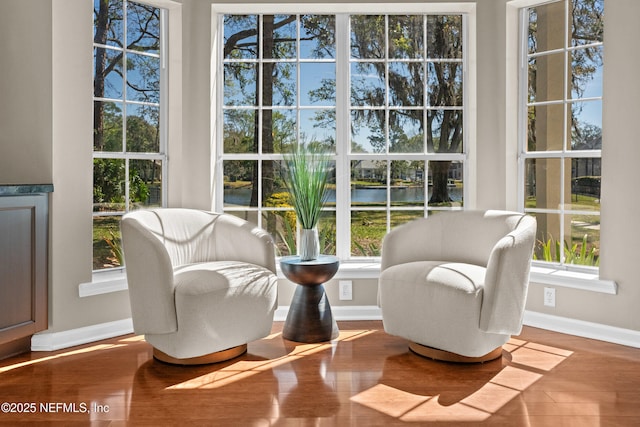 13601 Emerald Cove Ct, Jacksonville, FL 32225 - living area featuring a wealth of natural light, baseboards, and a water view