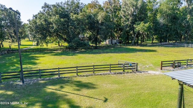 view of yard featuring a rural view