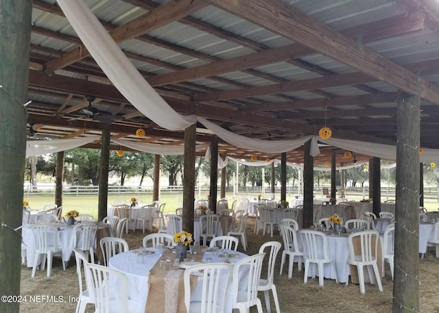 view of patio with ceiling fan