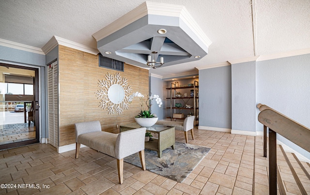 1301 1st St S Unit 1202, Jacksonville Beach, FL 32250 - community lobby featuring a textured ceiling and ornamental molding