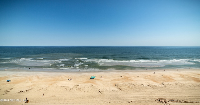 view of water feature with a view of the beach