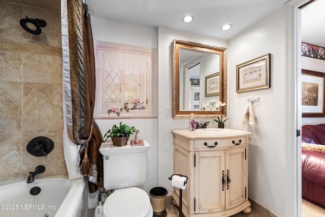 1301 1st St S Unit 1202, Jacksonville Beach, FL 32250 - full bathroom featuring vanity, shower / tub combination, and toilet