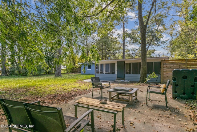 view of yard with a patio area