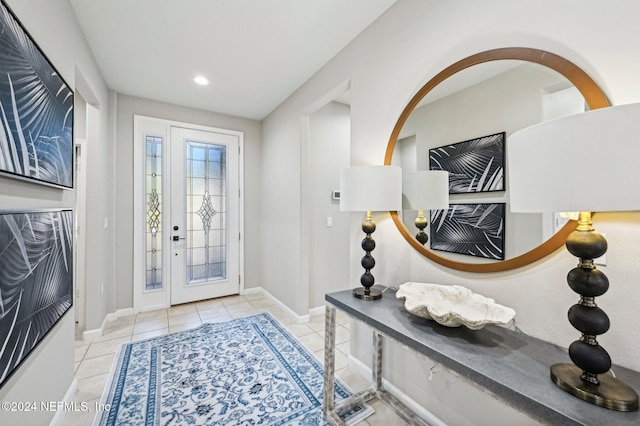 view of tiled foyer