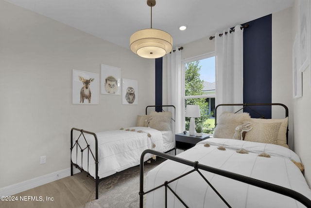 bedroom featuring light hardwood / wood-style flooring