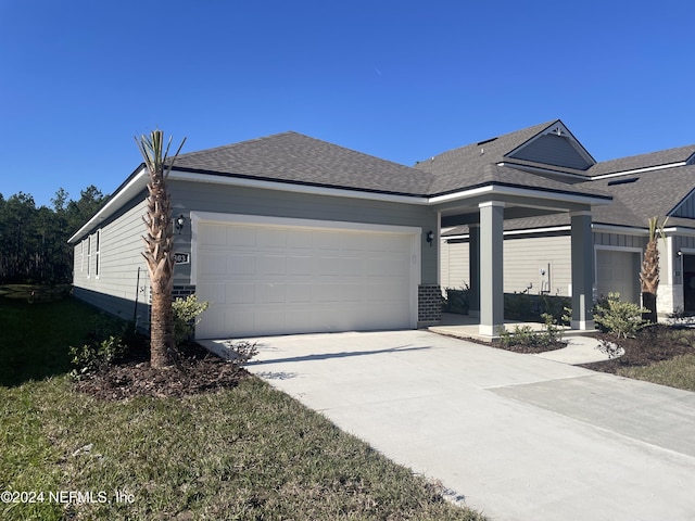 view of front of house with a garage