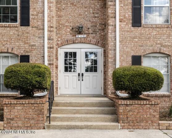 property entrance with french doors