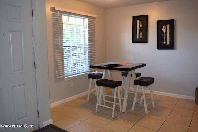 view of tiled dining area