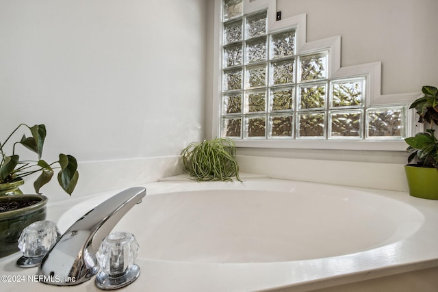 bathroom featuring a washtub