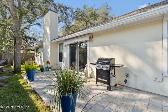 view of patio featuring area for grilling