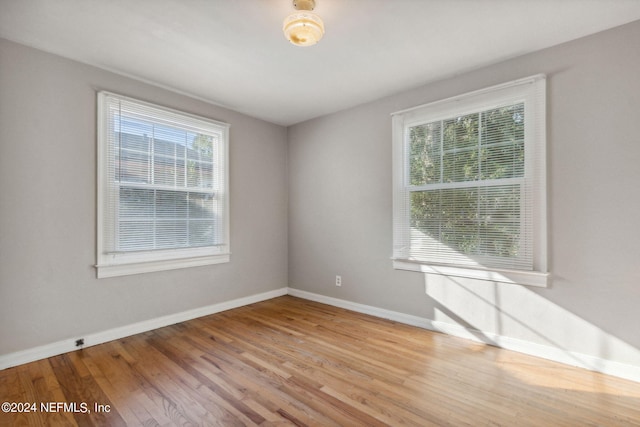 empty room featuring light hardwood / wood-style floors