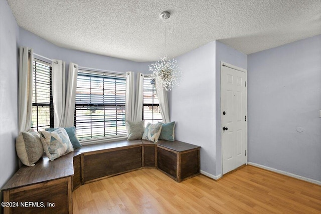 unfurnished room featuring light hardwood / wood-style flooring, a textured ceiling, and plenty of natural light