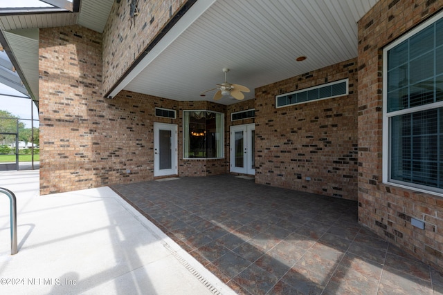 235 Crystal Cove Dr, Palatka, FL 32177 - view of patio / terrace featuring french doors and ceiling fan